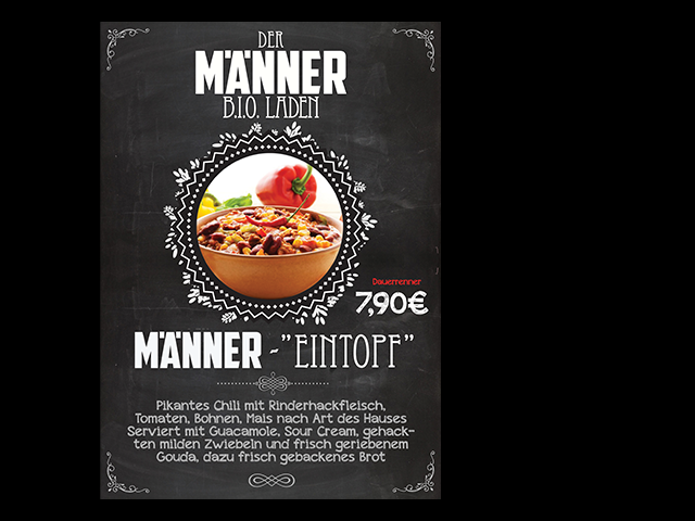 Männer Bioladen Aufsteller